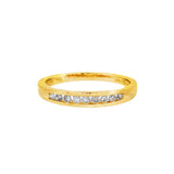 JT ESTATE 14K Rhodium-Plated Yellow Gold Contemporary Natural Diamonds Band