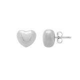 Sterling Silver Puff Heart Stud Earring