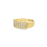JT ESTATE 14K Yellow Gold Channel Set Wide Natural Diamond Band