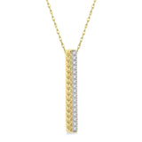 14K Yellow Gold Natural Diamonds Vertical Bar Pendant