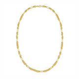 14K Yellow Gold 18 Inches Semi-Solid Five And One Paperclip Chain
