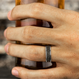 Gray Tantalum And 14K White Gold ‘The Python’ Snakeskin Patterned 7.5mm Wedding Band