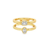 14K Yellow Gold Toi Et Moi Natural Diamonds Ring