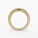 14K Yellow Gold Curved Natural Diamonds Band