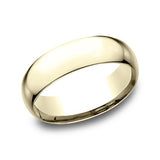 14K Yellow Gold 7mm Super Light Comfort Fit Straight Wedding Band