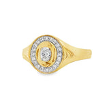 14K Yellow Gold Contemporary Natural Diamonds Ring