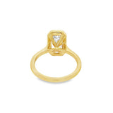 14K Yellow Gold 3.07Ct Rectangular Lab Grown Diamonds Solitaire Engagement Ring