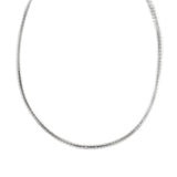 14K White Gold Half Round 16 Inch Omega Chain With Magnetic Clasp