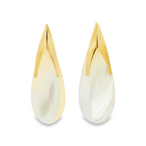 JT ESTATE 14K Yellow Gold Mother Of Pearls Drop Earrings