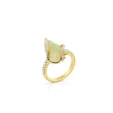 18K Yellow Gold FreeForm Opal Free Form Ring