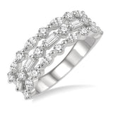 14K White Gold Modern Natural Diamonds Band