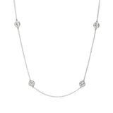 14K White Gold Lab Grown Diamonds Station Necklace