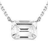 14K White Gold Lab Grown Diamonds Solitaire Necklace