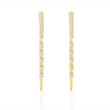14K Yellow Gold Dangle Natural Diamonds Earrings