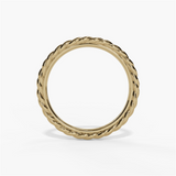 14K Yellow Gold Braided Rope Wedding Band Ring