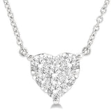 14K White Gold 'Lovebright' Natural Diamonds Heart Pendant