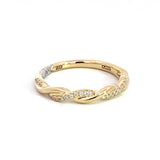14K Yellow Gold Twist Diamond Band
