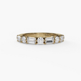 14K White Gold Baguette Natural Diamonds Band