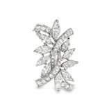JT ESTATE Platinum Diamond Swirl Brooch