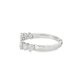 14K White Gold Open Natural Diamonds Ring