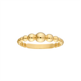14K Yellow Gold Graduated Bead Ring