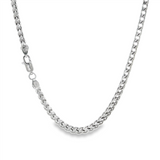 JT ESTATE Rhodium Plated Sterling Silver 23 Inch Franco Chain