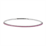 October Birthstone Sterling Silver Simulated Tourmaline Flex Bracelet