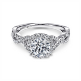 14K White Gold 'Marissa' Round Halo Diamond Engagement Ring
