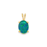 JT ESTATE 14K Yellow Gold Opal Oval Pendant