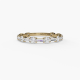 14K Yellow Gold Baguette Natural Diamonds Band