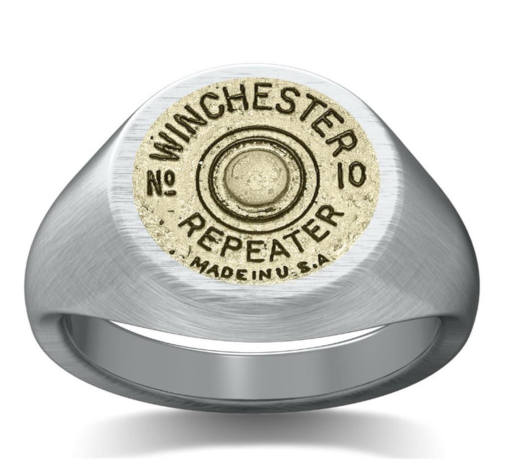 A signet ring with the words winchester repeater on it.