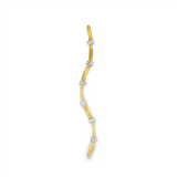 JT ESTATE 18K Yellow Gold Natural Diamond Wavy Bar Pendant