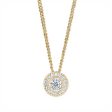 Gold Vermeil April Birthstone Cubic Zirconia Halo Pendant