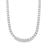 14K White Gold Natural Diamonds Tennis Necklace