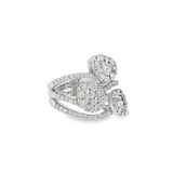 JT ESTATE 18K White Gold 'Bucherer' Free Form Natural Diamond Ring