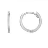 14K White Gold Thin Huggie Earring