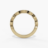 14K Yellow Gold Contemporary Natural Diamonds Band