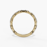 14K Yellow Gold Baguette Natural Diamonds Band
