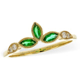 14K Yellow Gold Marquise Emeralds Enhancer Ring