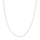 14K White Gold 18 Inches Diamond Cut Cable Chain