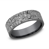 Darkened Tantalum ‘The Basket Weave’ 6.5mm European Comfort Fit Wedding Band