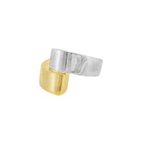 JT ESTATE 14K Yellow And White Gold Thick Bypass Ring