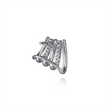 14K White Gold Huggie 12Mm Prong Set Round Diamond J Hoop Earrings