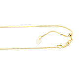 10K Yellow Gold 22 Inches Adjustable Box Chain
