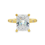 14K Yellow Gold 'Sedona' Contemporary Radiant Natural Diamonds Engagement Ring