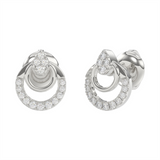 10K White Gold Contemporary Natural Diamonds Earrings