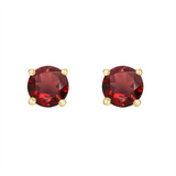 14K Yellow Gold Garnets Stud Earrings