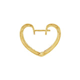 JT ESTATE 14K Yellow Gold Reversible Heart Natural Diamond Hoops