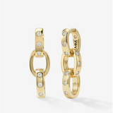 18K Yellow Gold Overlay 'Ashley' Cubic Zirconia Chain Convertible Earring