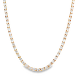 14K Yellow Gold Natural Diamonds Tennis Necklace